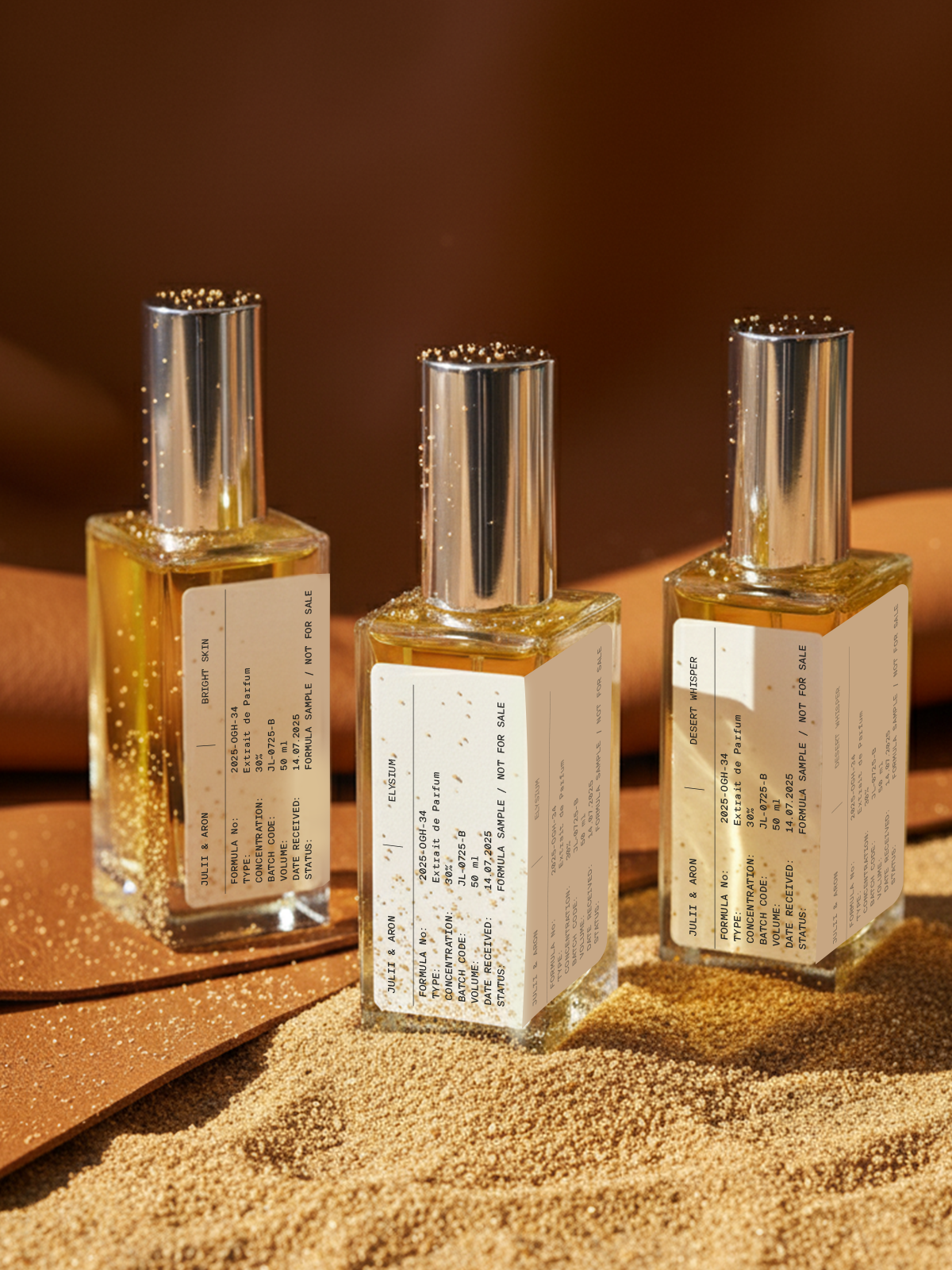 Sample set No. 6 “Skin & Sun” — Bright Skin / Elysium / Desert Whisper