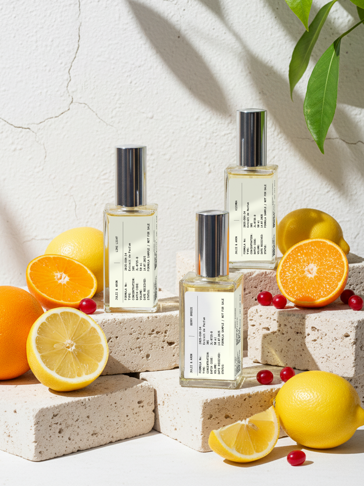 Sample set No. 3 “Freshness & Energy” — Lime Light / Berry Breeze / Kizomba