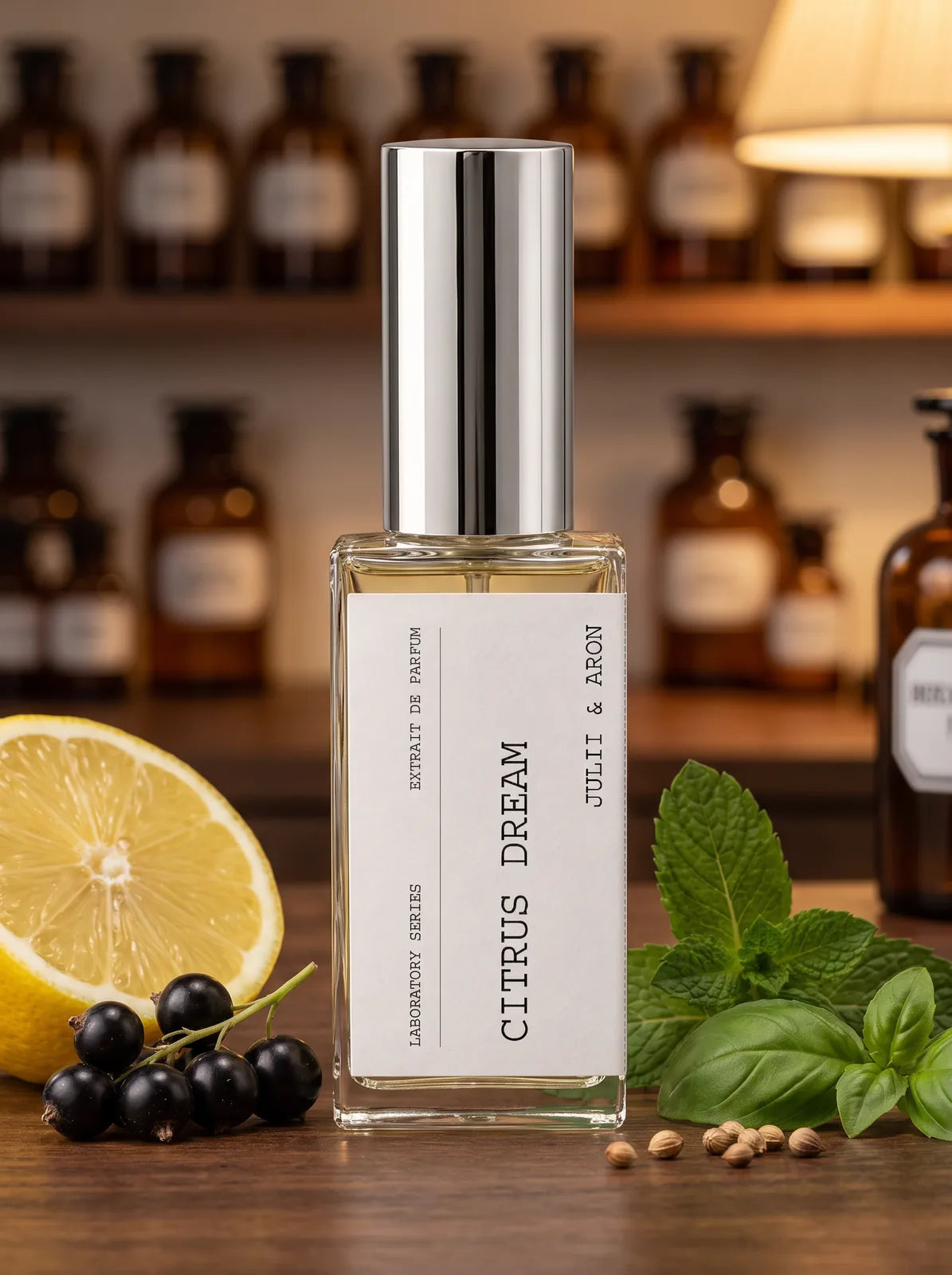 Citrus Dream Extrait de Parfum 50 ml – Laboratory Series von Julii & Aron mit Zitrone, schwarzer Johannisbeere, Minze und Basilikum